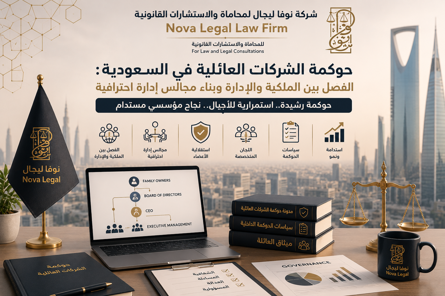 حوكمة الشركات العائلية في السعودية: الفصل بين الملكية والإدارة وبناء مجالس إدارة احترافية - نوفا ليجال