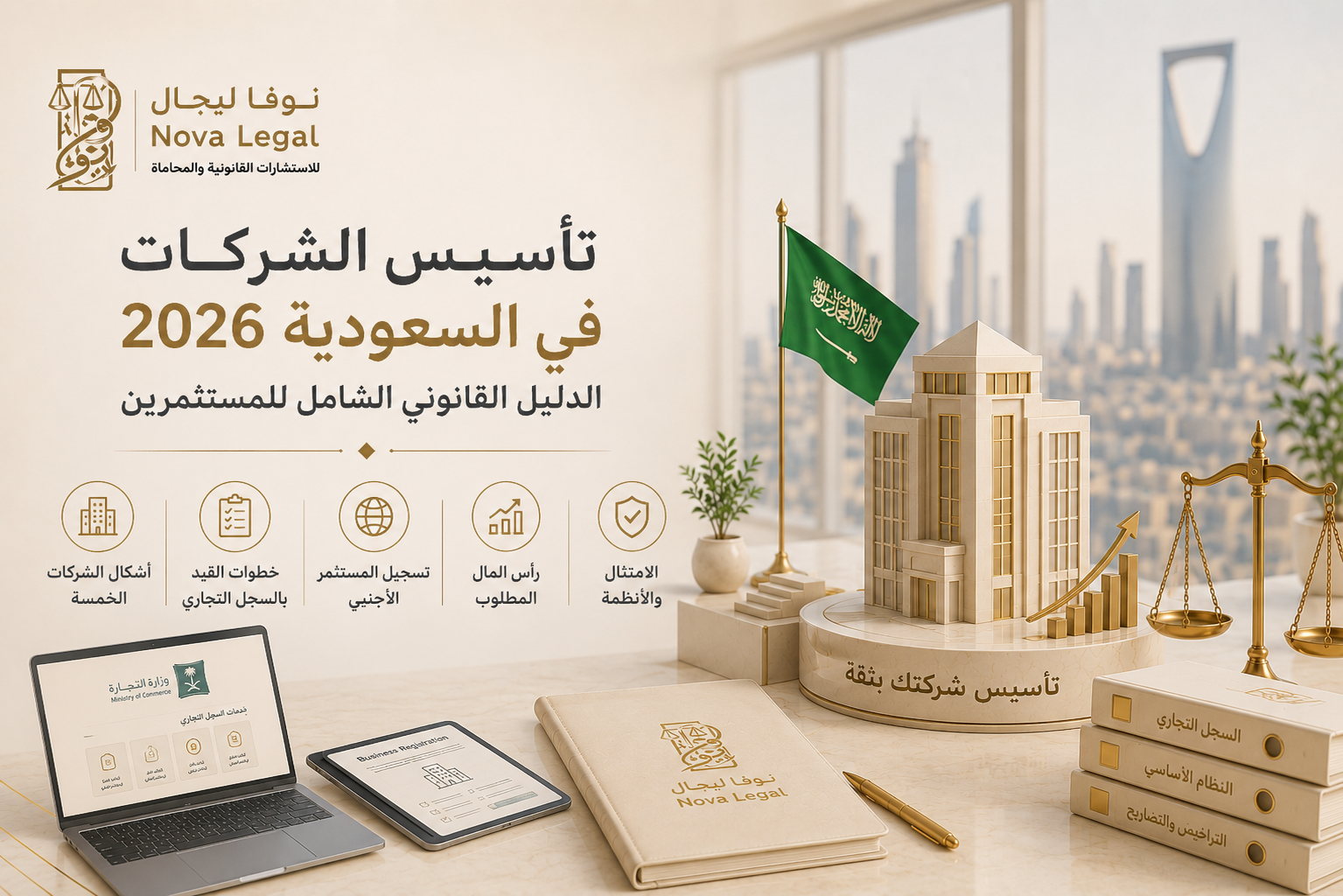 تأسيس الشركات في السعودية 2026: الدليل القانوني الشامل للمستثمرين | نوفا ليجال