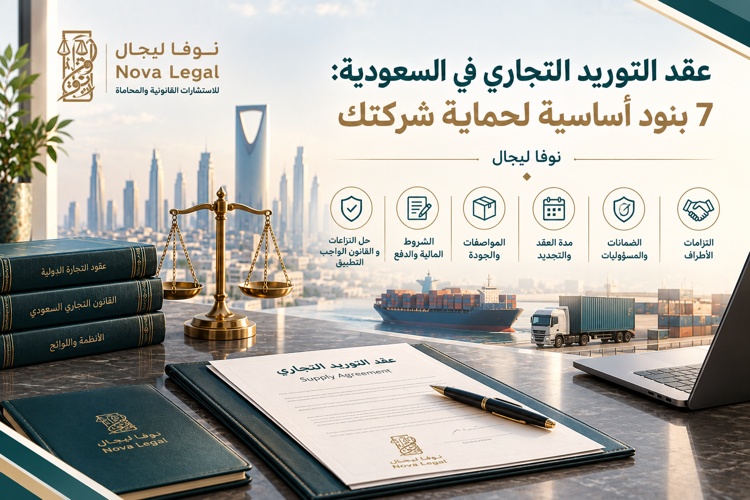 عقد التوريد التجاري في السعودية: 7 بنود أساسية لحماية شركتك | نوفا ليجال